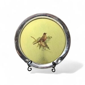 Stieff Pewter/fiberglass Tray with Robbins. Grace Gilmore. Green/silver